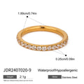 Cubic Zirconia Stainless Steel Ring in Gold-Plated — Minimal Edit — alternate angle — jewelry finish and design detail