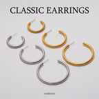 2H Stainless Steel c Hoop Earrings for Women, Non-Fading Jewelry Accessories