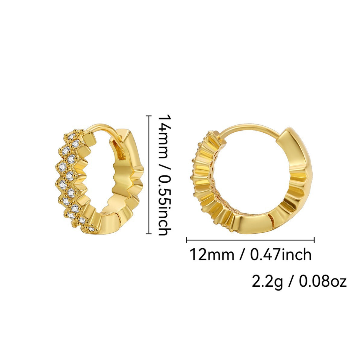 E0655 Personalized Design Creative Earrings for Women Asymmetric Single Side Inlaid Zircon Fashion Elegant Ear Clips