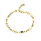 B0070 Wind Bracelet Emerald Tank Chain Bracelet Jewelry