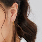 E0321 Ornament  C Circle-shaped Earrings925Silver Needle Trendy Earrings Copper Plated with Real Gold