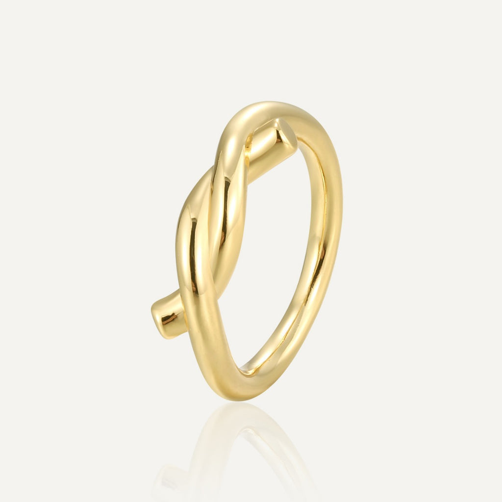 CYR0604 Minimalist Design Line Knot Ring Simple Braided