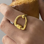 2H Ring Style Finger Ring 18k Gold rings Stainless Steel Jewelry
