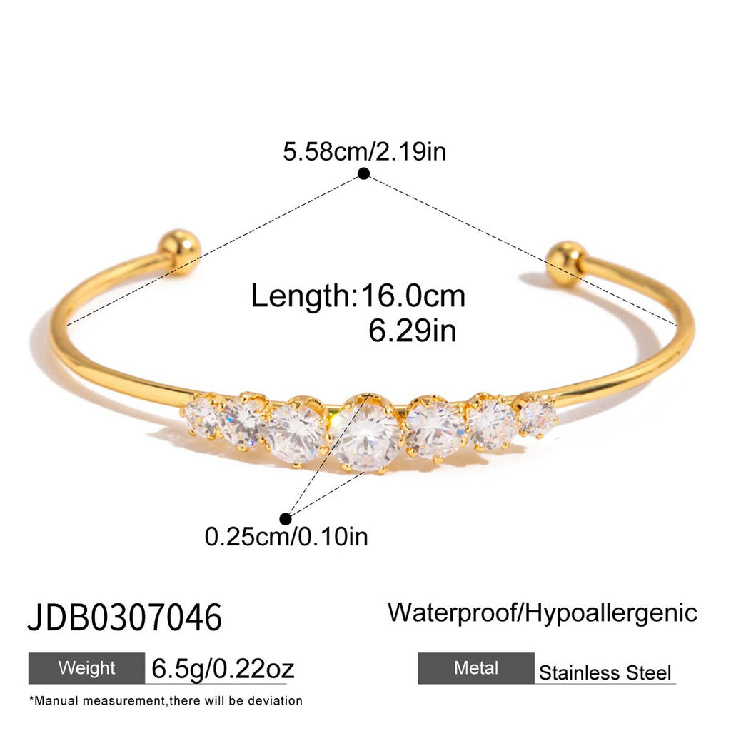Zircon Bracelet Stainless Steel Jewelry for Women Non-Fading Accessories