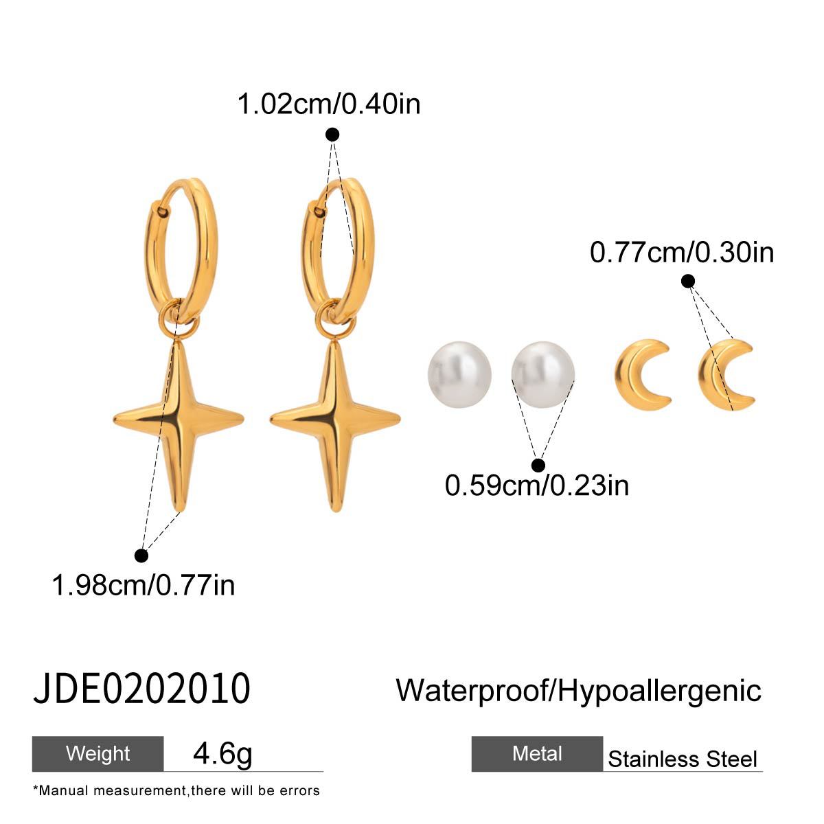 Three Pairs of Stainless Steel Zircon Earrings Pearl Earrings Ear Accessories