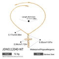 Gold-Plated Cubic Zirconia Stainless Steel Chain Necklace — product styling — jewelry finish and design detail