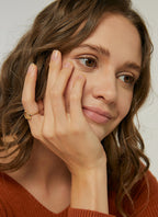 R0114 Simple Metal Heart Ring Vintage Hollow Heart Wave Pattern Open Design