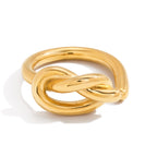 2H Stainless Steel Ring Non-Fading Finger Ring 18k gold Women's Accessories rings