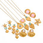 2H Original Design Jewelry Stainless Steel Necklace Design Sense Earrings Ring Non-Fading