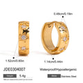 Gold-Tone Stainless Steel Stud Earrings with Heart Cubic Zirconia Detail styled for independent jewelry boutiques
