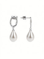 E0320 Ornament gold Metal Retro Earrings Special-shaped Imitation Pearl Earrings Female Geometric Eardrop