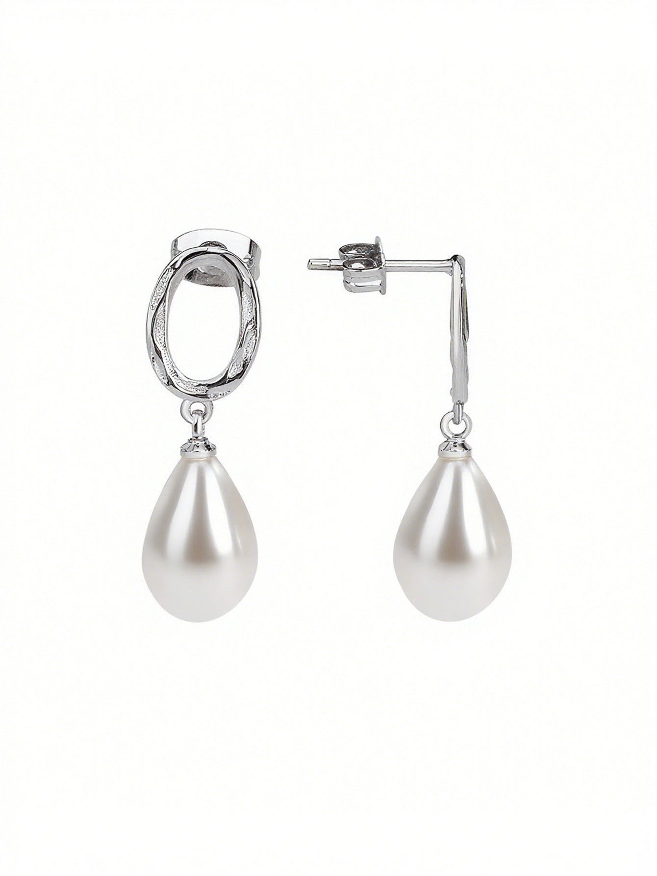 E0320 Ornament gold Metal Retro Earrings Special-shaped Imitation Pearl Earrings Female Geometric Eardrop