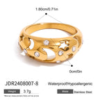 Natural Stone Ring Non-Fading Jewelry ring Stainless Steel Jewelry