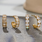 Zircon Earrings that Don't Fade18K Gold Earrings Stainless Steel Jewelry