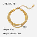 Snake Chain 18K Gold-Plated Stainless Steel Chain Bracelet — jewelry construction