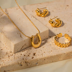 Stainless Steel Necklace18K Gold Pendant Necklace Women's Trendy Versatile Necklace Jewelry