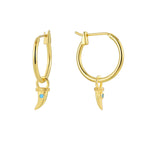 E0809 Simple Unique Design Earrings for Women Retro Fashion Gold-Plated Wolf Tooth Zircon Earrings