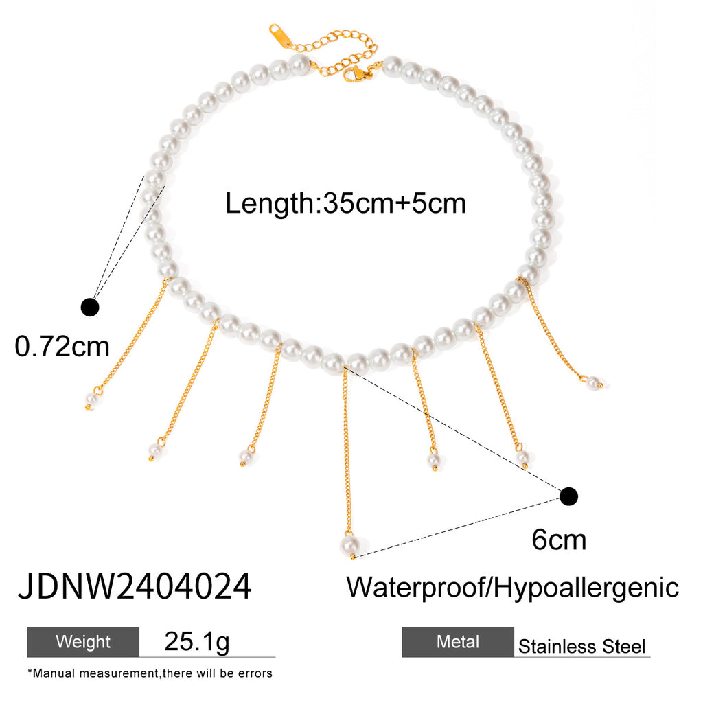 Stainless Steel Color Block Ring Earrings Open Bracelet Beaded Bracelet Jewelry