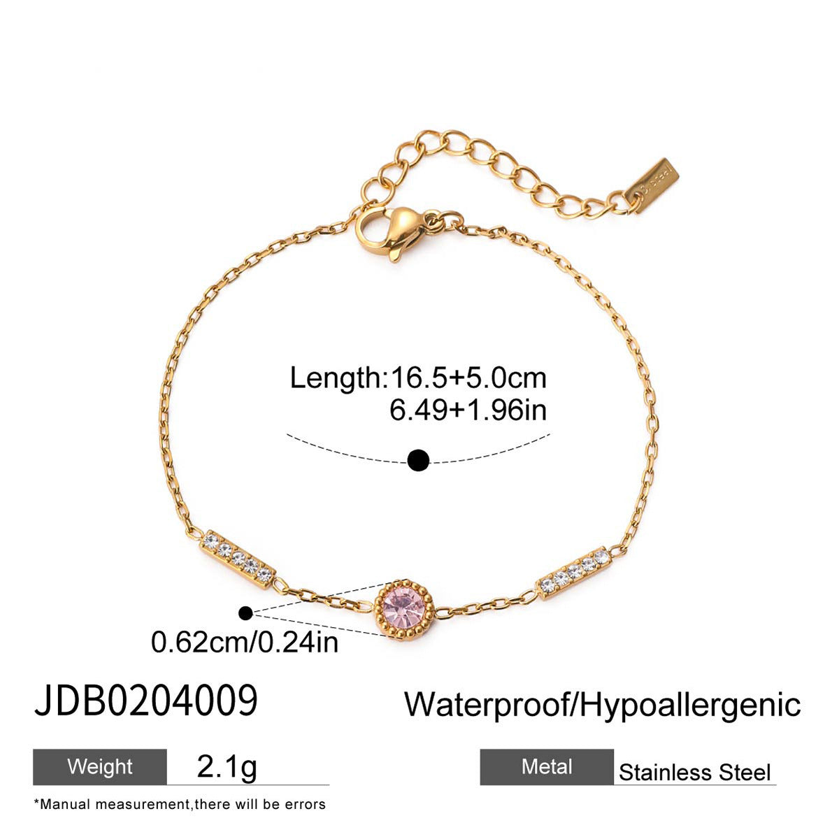 Stainless Steel Zircon Bracelet Women's Jewelry Non-Fading Jewelry