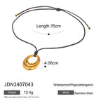 Black Rope Necklace Design Sense Collarbone Chain Non-Fading Stainless Steel Jewelry
