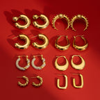 Stainless Steel Double c Earrings Zircon Stud Earrings Jewelry earrings