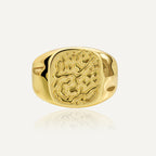 Gold-Plated Brass Asymmetric Ring with Minimalist Detail featuring asymmetric detailing