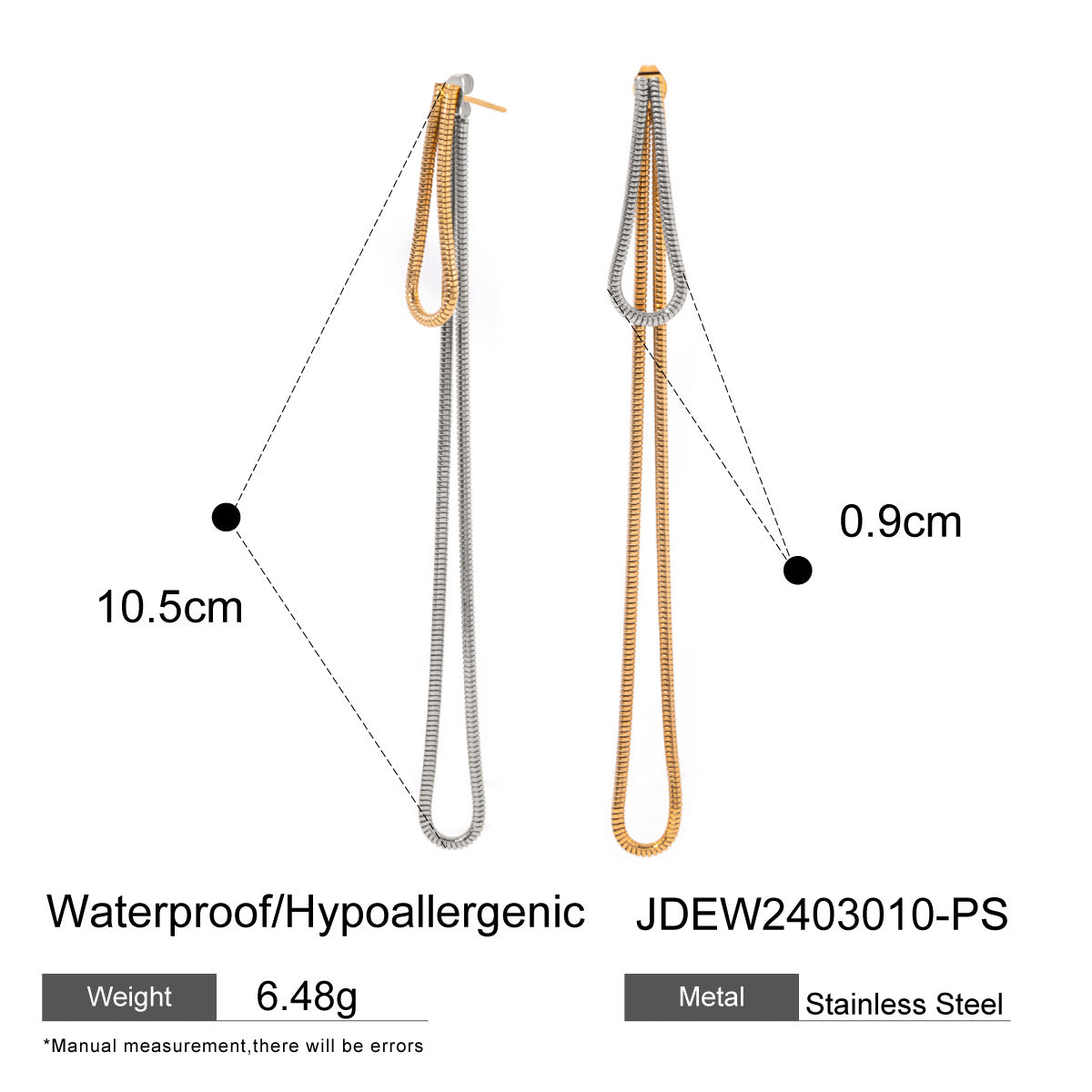 Stainless Steel Tassel Earrings Exaggerated Stud Earrings Earrings