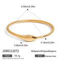 Stainless Steel Bracelet in Gold-Plated with Snake Detail — finish and profile — jewelry finish and design detail