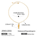 Simple Stainless Steel Necklace 18K Golden Beach Ocean Pendant Non-Fading Jewelry