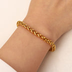 18K Real Gold Plated Stainless Steel Jewelry Trendy Pendant New Fashion Bracelet Chain Bracelet Accessories