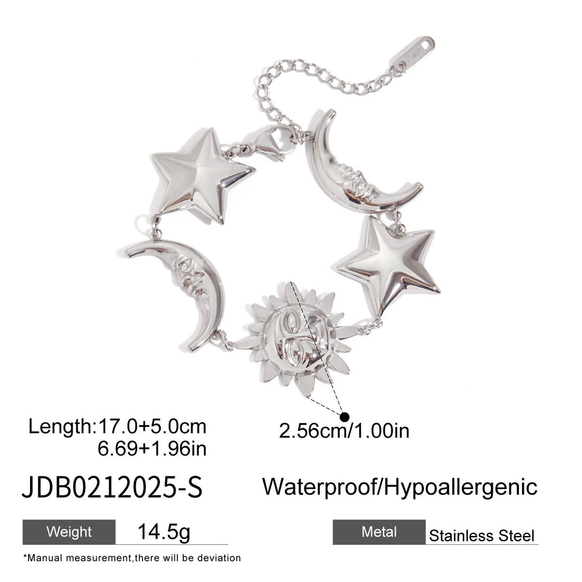 18k Gold Stainless Steel Star Bracelet Jewelry Non-Fading Accessories