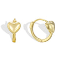 Gold-Plated 925 Sterling Silver Heart Minimalist Hoop Earrings — jewelry construction
