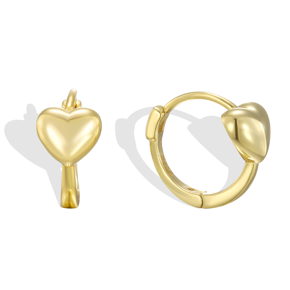 SE0330 S925Old Money Heart-shaped Earrings Minimalist Trendy Smooth Earrings Hoop Earrings