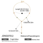 Stainless Steel Zircon y Long Chain Necklace Jewelry for Women Autumn Winter Sweater Chain