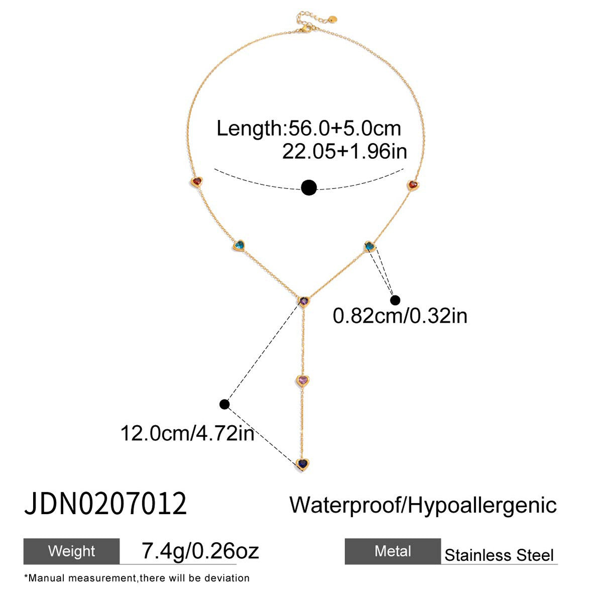 Stainless Steel Zircon y Long Chain Necklace Jewelry for Women Autumn Winter Sweater Chain