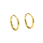 Copper Gold-Plated Round Face Plain Hoop Earrings for Women Simple Minimalist Style Jewelry