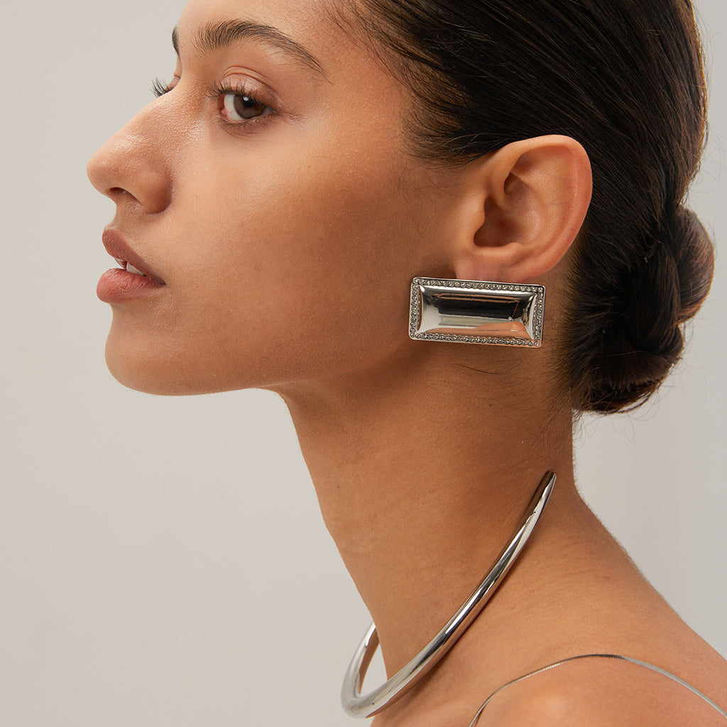 New Fashion Simple Oval Bead Bracelet Jewelry 14K Gold Stainless Steel Necklace Women's Necklace