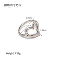 Gold-Plated Stainless Steel Hammered Heart Ring — alternate product view — jewelry finish and design detail