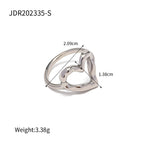 French Style Ring for Women, Designer Blogger's Same Style, Hammered Heart Gold-Plated Non-Fading Ring