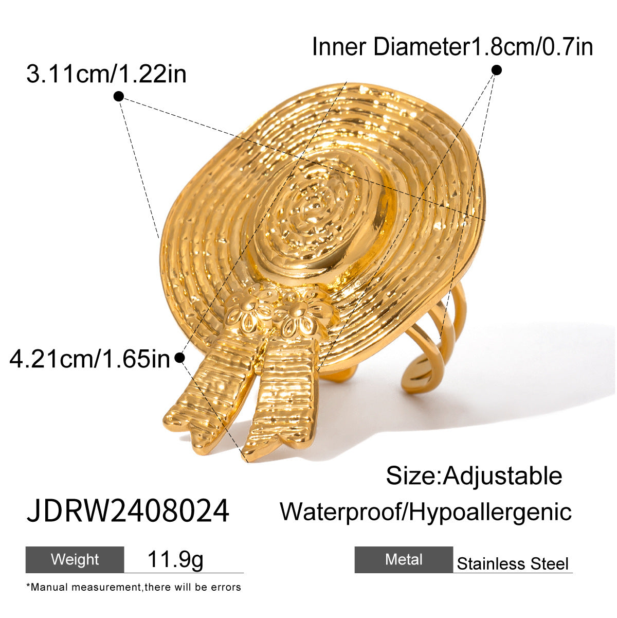 Natural Stone Ring Non-Fading Jewelry ring Stainless Steel Jewelry