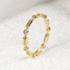 R0249 Simple Geometric Ring for Women Hollow Zircon Ring Fashion Women's Jewelry