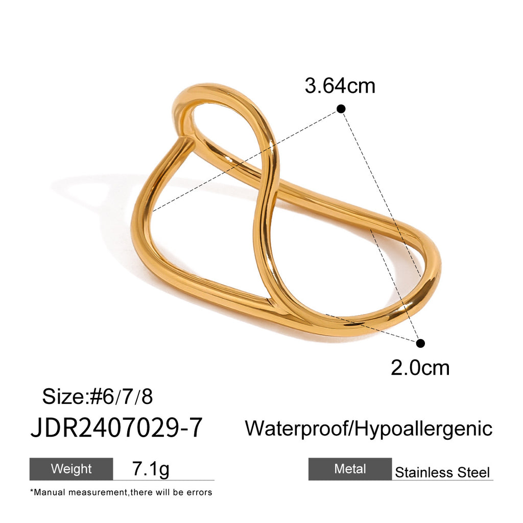 Stainless Steel Double Finger Ring Women Irregular Product Rings