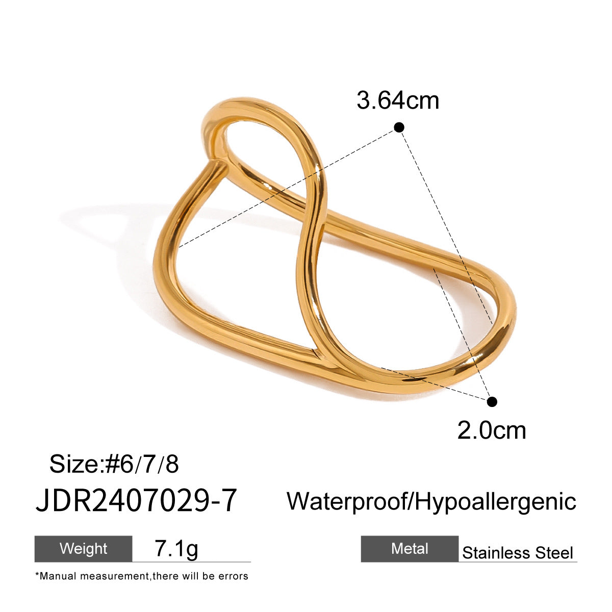 Stainless Steel Double Finger Ring Women Irregular Product Rings