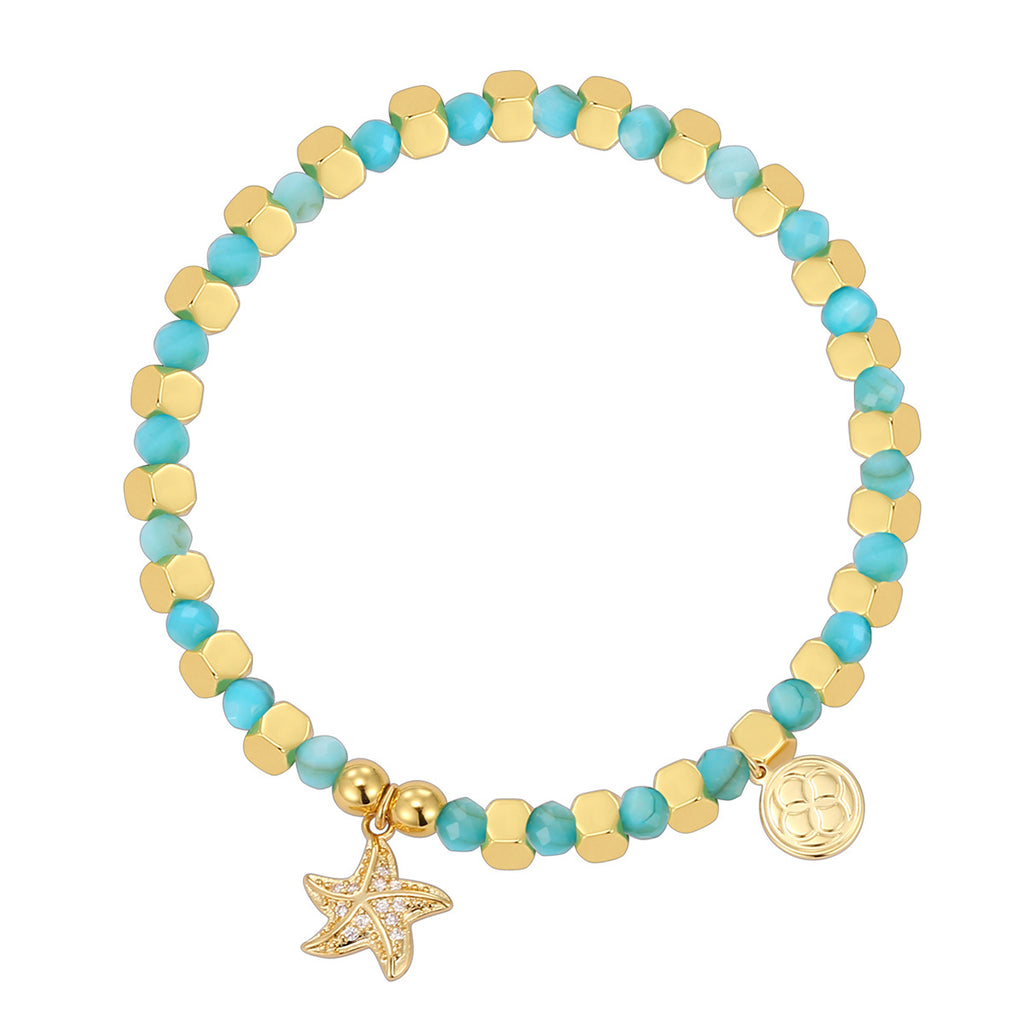 B0243 Fashion Starfish Vacation Beaded Design Trendy Jewelry Bracelet