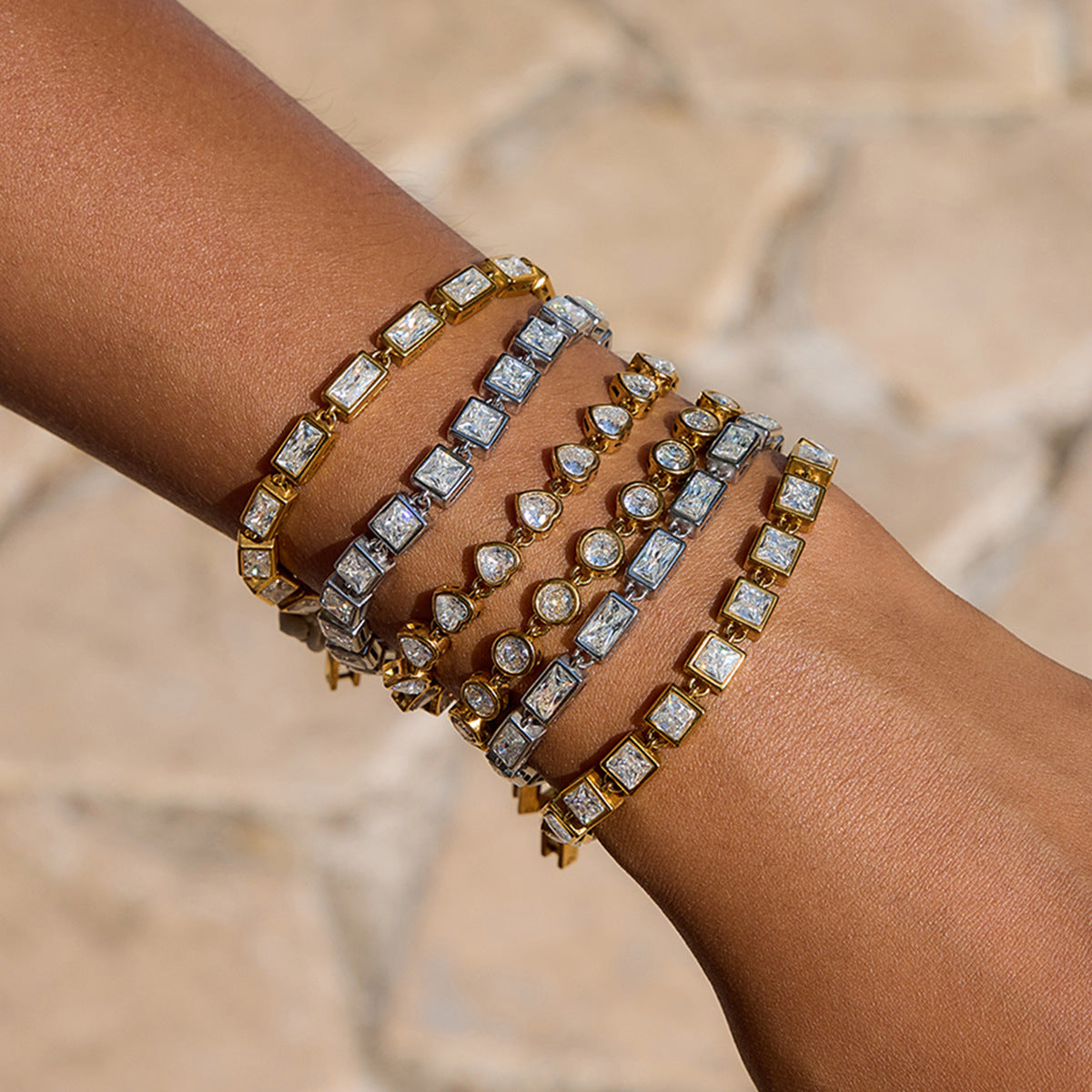 Stainless Steel Zircon Bracelet Jewelry for Women18k Gold