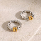 Stainless Steel Color Block Earrings Non-Pierced Ear Cuff Ear Jewelry Accessories