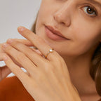 R0250 French Fashion Simple Square Zircon Ring for Women Fresh Versatile Design Ring