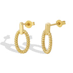 Gold-Plated Brass Twisted Oval Stud Earrings styled for independent jewelry boutiques