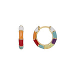 E0549 Sweet Cool Style Bamboo Joint Colorful Epoxy Earrings for Women Simple Copper Ear Clips Wholesale