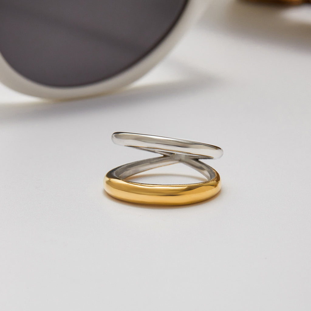 Color Block Ring Non-Fading Jewelry Stainless Steel Accessories for Women